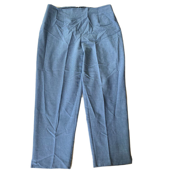 Fashion Bug Outfit Sz 16W 3 Pc Blue Blouse Pants Skirt Button Front Career Work - Picture 7 of 16